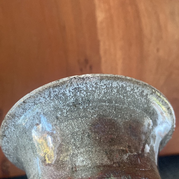 Vintage handmade stoneware vase home decor pottery accent gift - Picture 11 of 12